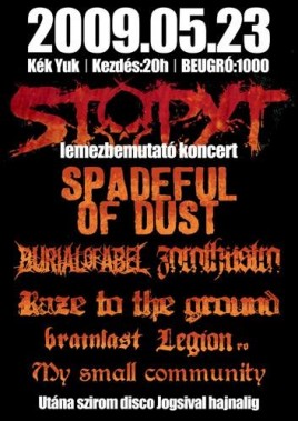 stopyt-hu-my-small-community-hu-spadeful-of-dust-hu-buriel-of-abel-hu-zarathustra-hu-raze-to-the-ground-hu-brainlast-hu-legion-rokoncertek-utan-szirom-disco-jogsival