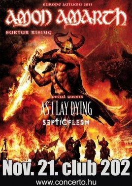 Amon Amarth (SWE), As I Lay Dying (USA), Septicflesh (GR)